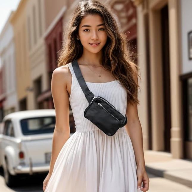 UTO Fanny Pack for Women Crossbody Trendy Fashion Belt Purse Chest Waist Hip Bumbag for Outdoor Shopping Travel Hiking