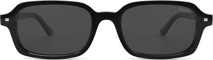 SOJOS Trendy Rectangle Polarized Sunglasses Womens Mens, Small Retro Fashion Thin Slim Square Sunnies SJ2610