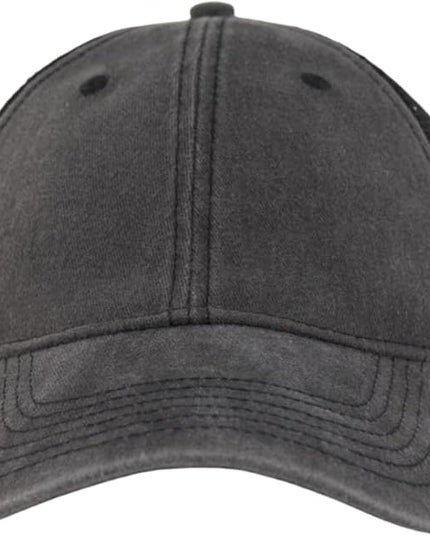 Vintage Washed Soft Crown Baseball Cap Plain Snapback Trucker Hat Men Women Adjustable Distressed Mesh-Back Ball Cap