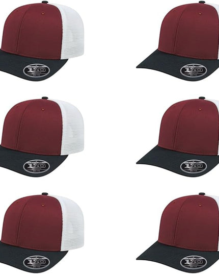 Cap America i8502 Flexfit 110 Premium Mid Profile 6-Panel Mesh Back Trucker Cap Hat w/UV Guard & Adjustable Snapback
