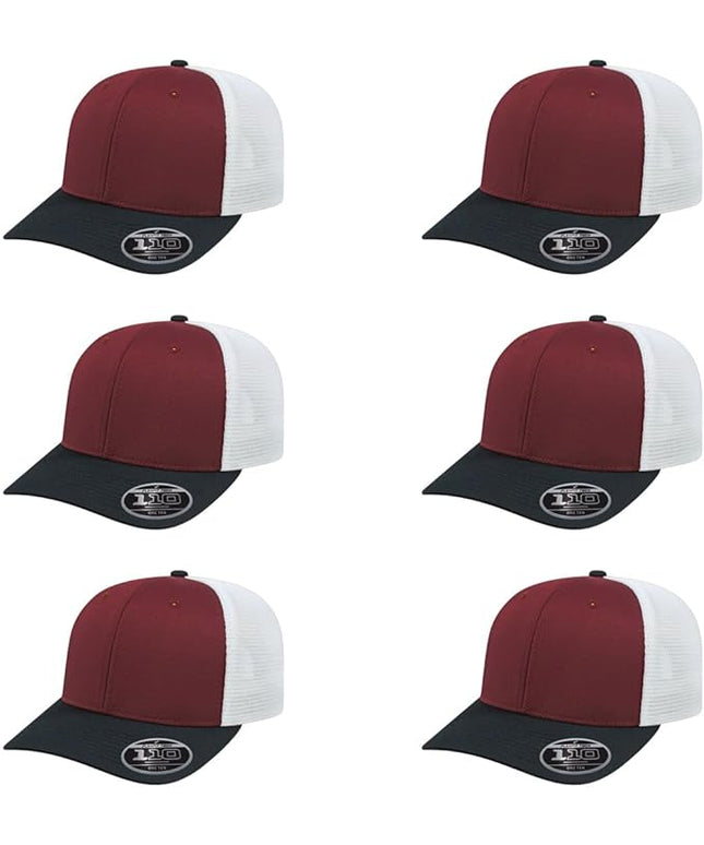 Cap America i8502 Flexfit 110 Premium Mid Profile 6-Panel Mesh Back Trucker Cap Hat w/UV Guard & Adjustable Snapback