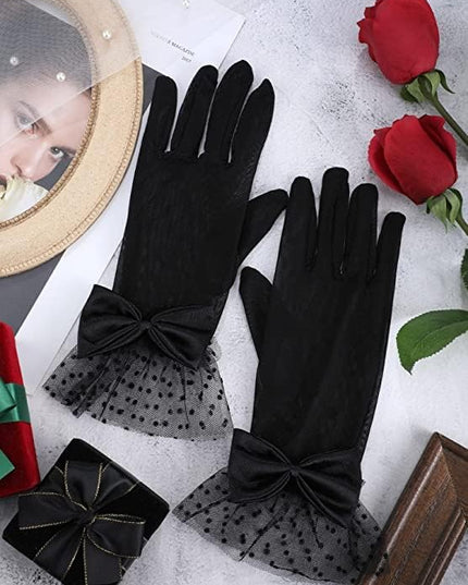 Sahabowi Satin Gloves Formal Bridal Banquet Party Wedding Opera Solid Colorful Mitten For Women