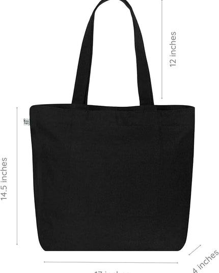Ecoright Aesthetic Canvas Tote Bag for Women Large Zipper Tote Bags with Pocket, Womens Tote Bag for Yoga, Work, Beach