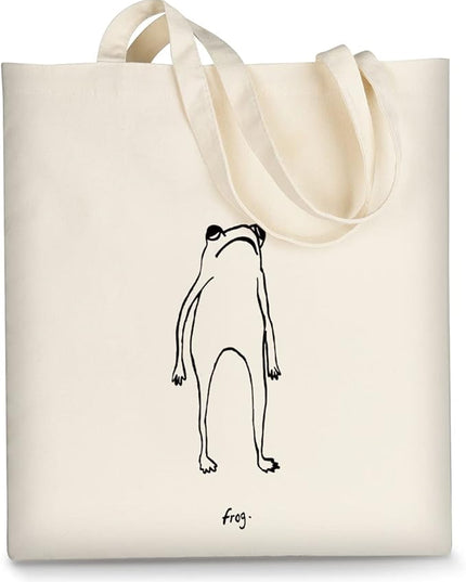 AUSVKAI Canvas Tote Bag Aesthetic for Women, Cute Reusable Cloth Cotton Bags for Shopping Beach Grocery