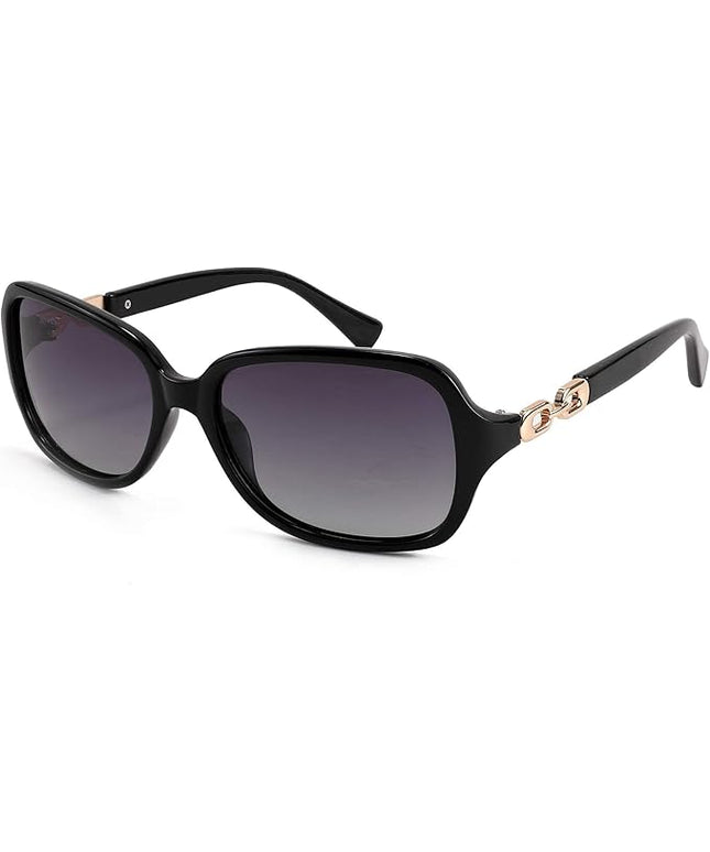 FEISEDY Vintage Square Polarized Sunglasses for Women UV400 Travel Driving Fashion Arcuate Sunglasses B2526