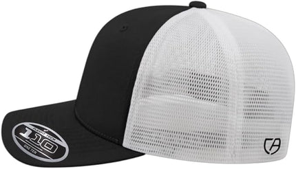 Cap America i8502 Flexfit 110 Premium Mid Profile 6-Panel Mesh Back Trucker Cap Hat w/UV Guard & Adjustable Snapback
