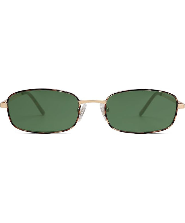 SOJOS Small Trendy Rectangle Sunglasses Womens Mens, Retro 80s 90s Y2k Chic Narrow Thin Skinny Sunnies SJ1187