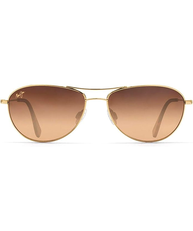 Maui Jim Men's and Women's Baby Beach Polarized Aviator Sunglasses, Gold/HCL® Bronze, Small