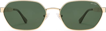 SOJOS Trendy Polarized Hexagon Sunglasses for Women Men, UV400 Retro Rectangle Shades SJ1238