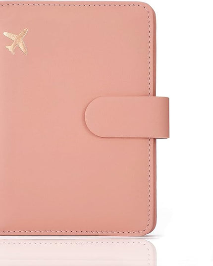 Melsbrinna Premium Leather Passport Holder Covers Case, Waterproof Rfid Blocking Travel Wallet Passport Holder with Pen Holder, Cute Passport Book for Women/Men