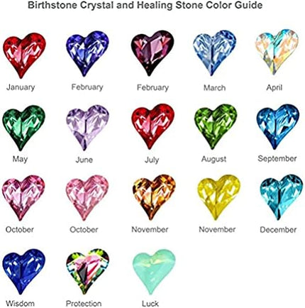 Leafael Infinity Love Heart Link Bracelets, Birthstone or Healing Stone Crystal Bracelet for Women, Silver Tone Jewelry Gifts for Her, 7-inch Chain and 2-inch Extender