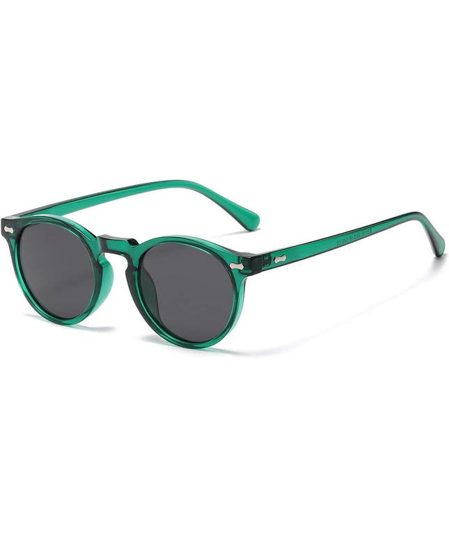 Gleyemor Vintage Polarized Sunglasses for Men Round Sunglasses UV400 Protection Retro Hand-crafted Acetate Frame