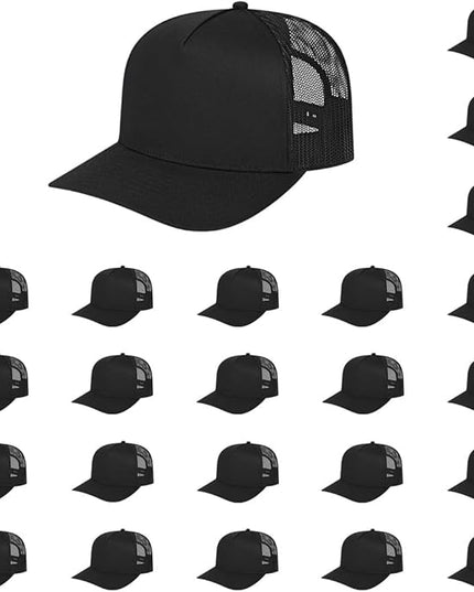 Cap America i3039 Classic 5 Panel Mid Profile Structured Trucker Mesh Back Cap w/ & Adjustable Snapback