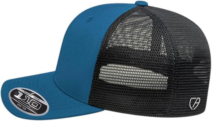 Cap America i8502 Flexfit 110 Premium Mid Profile 6-Panel Mesh Back Trucker Cap Hat w/UV Guard & Adjustable Snapback
