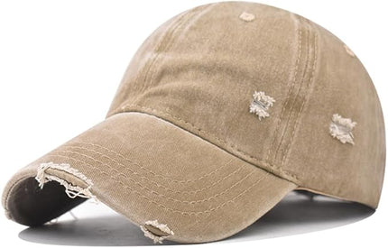 Classic Vintage Distressed Baseball Cap, Washed Cotton, Adjustable Fit
