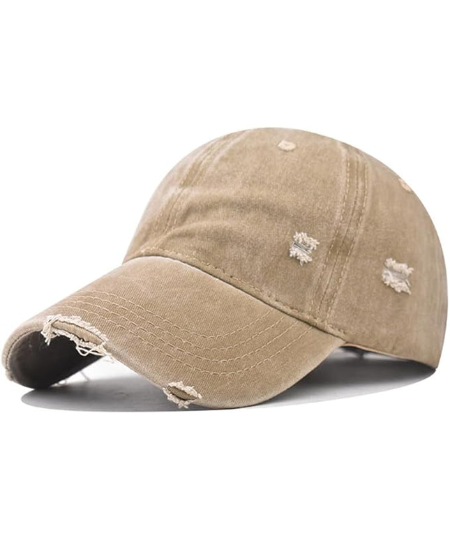 Classic Vintage Distressed Baseball Cap, Washed Cotton, Adjustable Fit