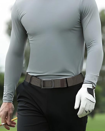 DOOPAI Stretch Canvas Belt for Men, Adjustable Elastic Holeless Web Belt for Casual, Golf, and Work, with Bottle Opener