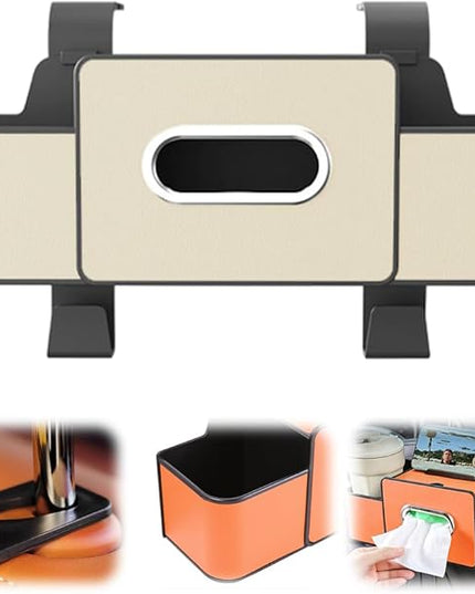 3-in-1 Car Backseat Organizer, 2025 New Car Window Storage Tray, Multifunctional back seat organizer, Universal car seat organizer for SUV and sedan, Vehicle seat organizer (Beige)