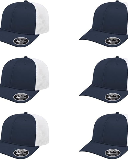 Cap America i8502 Flexfit 110 Premium Mid Profile 6-Panel Mesh Back Trucker Cap Hat w/UV Guard & Adjustable Snapback