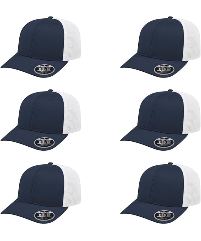 Cap America i8502 Flexfit 110 Premium Mid Profile 6-Panel Mesh Back Trucker Cap Hat w/UV Guard & Adjustable Snapback