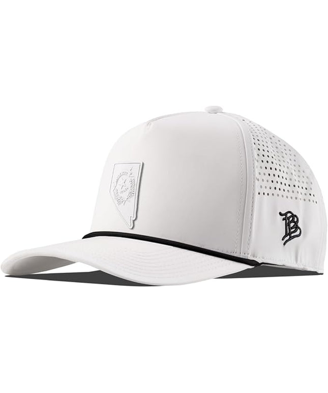 Branded Bills Nevada Stealth PVC Curved 5 Panel Rope, Snapback Closure, Lightweight, Comfortable Baseball Cap