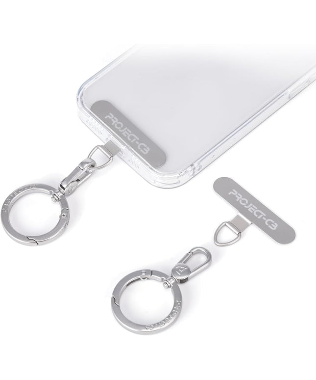project-cb Phone Metal Tether Tab, Lanyard Patch, Phone Stand Key Ring, Ring Holder, Strap Tab