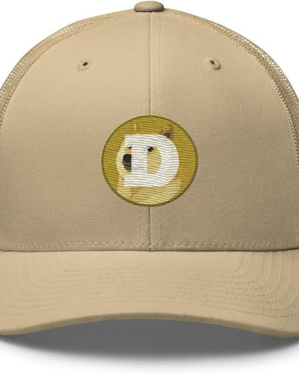 Dogecoin Crypto Embroidered Logo Trucker Cap
