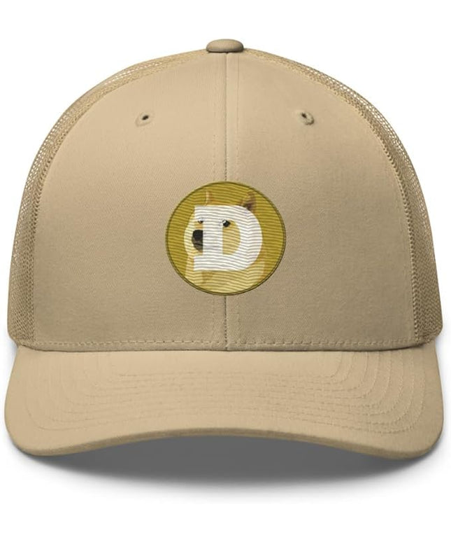 Dogecoin Crypto Embroidered Logo Trucker Cap