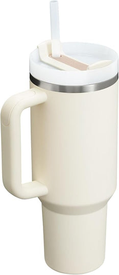 STANLEY Quencher H2.0 Tumbler with Handle and Straw 40 oz | Flowstate 3-Position Lid | Cup Holder Compatible for Travel | Insulated Stainless Steel Cup | BPA-Free | Cream 2.0