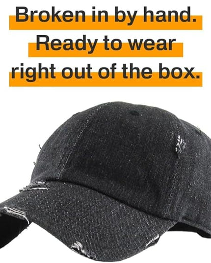 KBETHOS Vintage Washed Distressed Cotton Dad Hat Baseball Cap Adjustable Polo Trucker Unisex Style Headwear