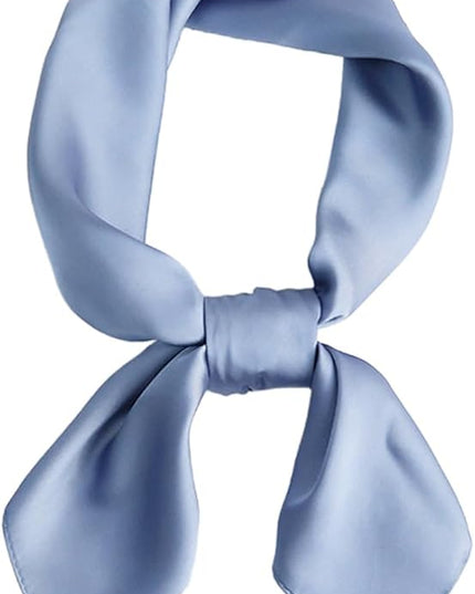 CHUNG Women's Square Satin Scarf 27.5" Bandanas Solid 50s Retro Neck Scarves Emulation Silk Handbag Hair Ribbons Necktie