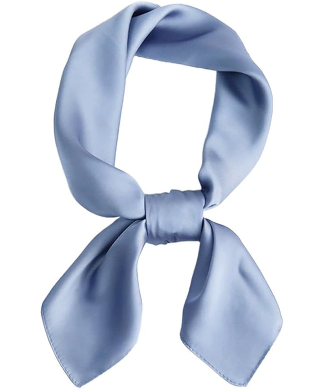 CHUNG Women's Square Satin Scarf 27.5" Bandanas Solid 50s Retro Neck Scarves Emulation Silk Handbag Hair Ribbons Necktie