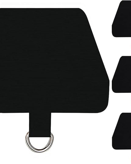COCASES 4 Pack Phone Tether Tab, Phone Strap Replacement Part for Cell Phone, Safety Lanyard Patch (Black x4)