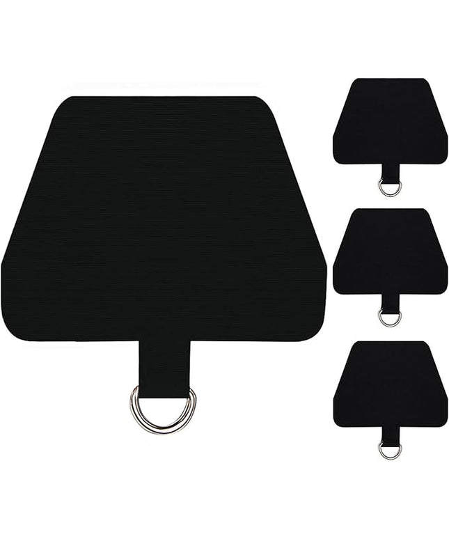COCASES 4 Pack Phone Tether Tab, Phone Strap Replacement Part for Cell Phone, Safety Lanyard Patch (Black x4)