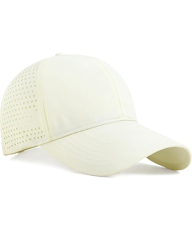 Xinveen Quick Dry Baseball Cap Curved Brim Snapback Hat Laser Cut Mesh Ball Cap Golf Ball Cap for Men Women