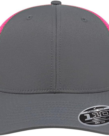 Cap America i8502 Flexfit 110 Premium Mid Profile 6-Panel Mesh Back Trucker Cap Hat w/UV Guard & Adjustable Snapback