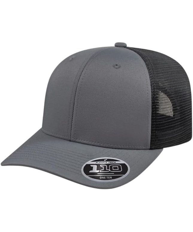 Cap America i8502 Flexfit 110 Premium Mid Profile 6-Panel Mesh Back Trucker Cap Hat w/UV Guard & Adjustable Snapback