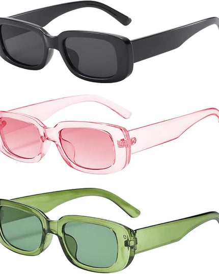 Dollger Rectangle Sunglasses for Women Men Trendy Retro Fashion Sunglasses UV 400 Protection Square Fram