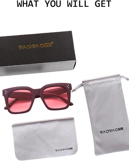 Vintage Women Oversized Sunglasses Designer Luxury Square Sun Glasses UV400 Protection Flat Lens
