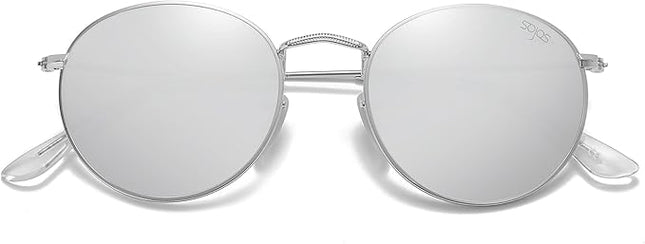 SOJOS Small Round Polarized Sunglasses for Women Men Classic Vintage Retro Shades UV400 SJ1014