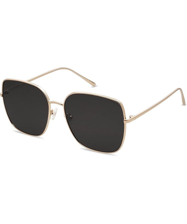 SOJOS Trendy Oversized Square Metal Frame Sunglasses for Women Men Retro Big Flat Lens UV Protection Sunglasses SJ1146