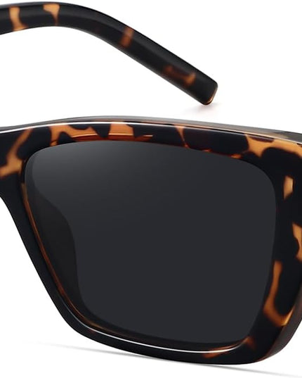 WOWSUN Narrow Small Vintage Polarized Cat Eye Sunglasses for Women
