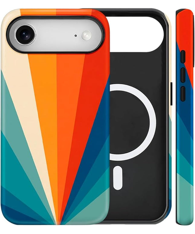 Magnetic for iPhone 17 Air Case Cute Frog Stripes Phone Case, Summer Shockproof Slim TPU and Hard PC Protective Phone Cover Compatible with MagSafe Designed for Women Girls