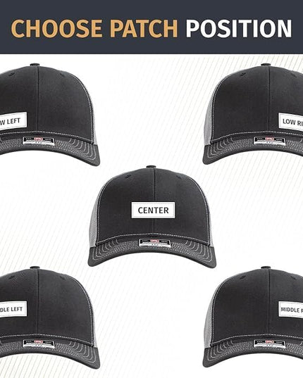 Oowee Products Custom Leather Patch Richardson 112 Trucker Hat, Cotton/Polyester Mesh, Snapback Closure, Handcrafted in USA