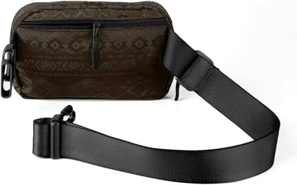 C.C Belt Bag for Women – Quilted Fanny Pack Crossbody Waist Bag with Adjustable Strap, Fashion Gift Idea (Aztec Pattern - brown)