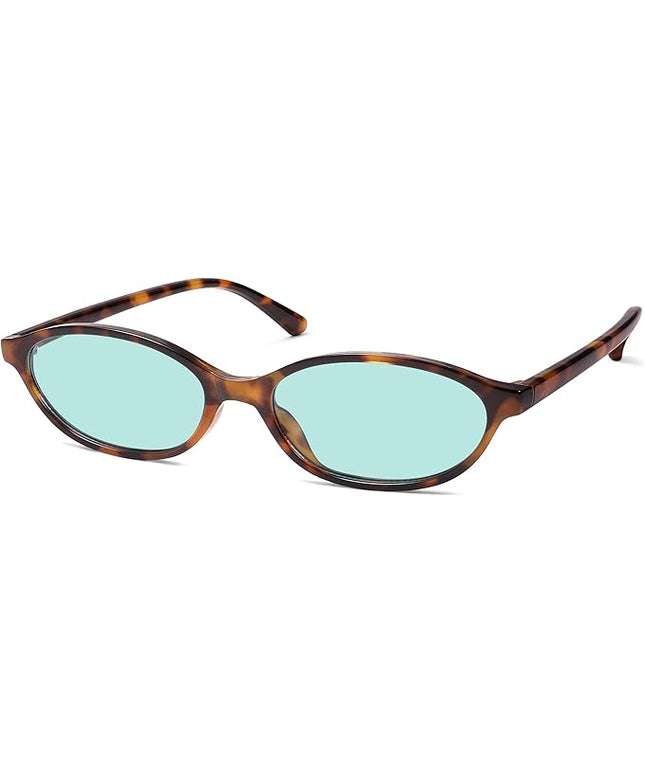 Retro Oval Cat Eye Sunglasses for Women Y2k Trendy Narrow Sunnies Designer Sun Glasses AR82253
