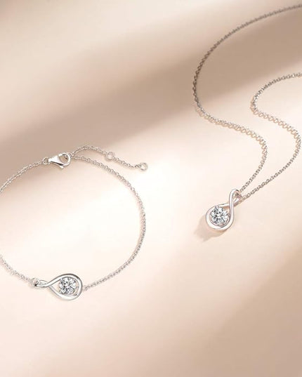 FANCIME Birthstone Necklaces for Women Fine Jewelry Sterling Silver Dainty Infinity Pendant Anniversary Birthday Christmas Gifts for Her Wife Mom Lady Daughter, Chain 16"+2" Extend