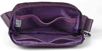 C.C Belt Bag for Women – Quilted Fanny Pack Crossbody Waist Bag with Adjustable Strap, Fashion Gift Idea (Aztec Pattern - plum)