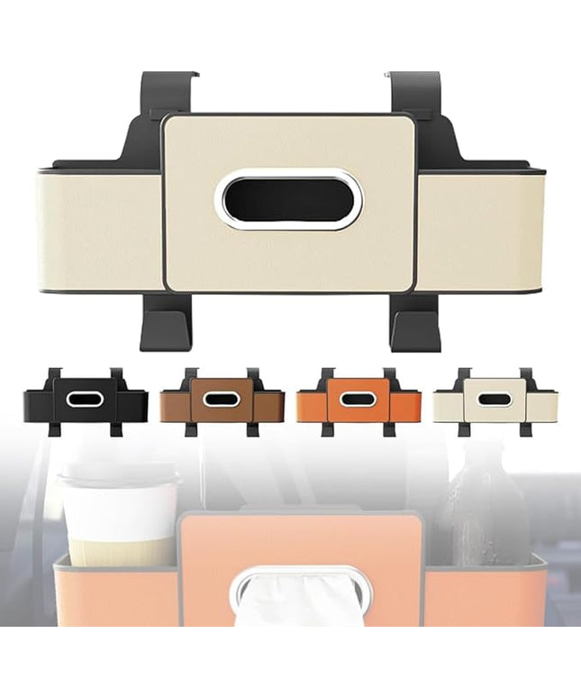 2026 New Multifunctional Car Seat Back Storage Box, Car Back Seat Organizer with Holder, Multifunction Car Seat Back Storage Box, Car Back Seat Organizer (White)