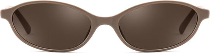 FEISEDY Retro Oval Cat Eye Sunglasses for Women 90s Narrow Lightweight Shades Y2k Trendy Sunnies B0257